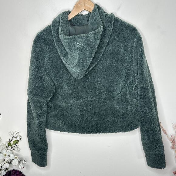 LULULEMON Scuba Oversized Half-Zip Fleece Hoodie Smoked Spruce Sz XS/S {173} - Picture 4 of 8